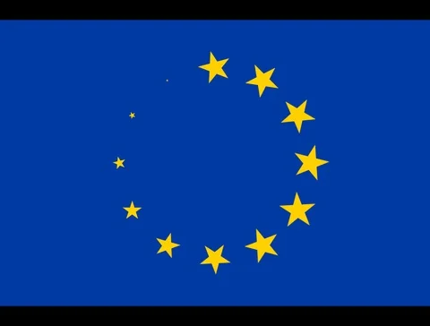 EU flag animation, transparent background and seamless loop Stock Footage 110705106