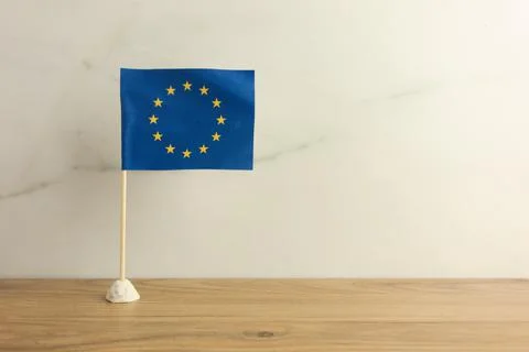 EU flag on background with space for design Stock Photos