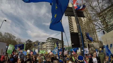 EU flag blowing in the wind 01 Stock Footage 105079670