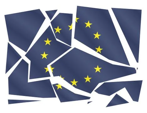 EU Flag Broken Stock Illustration