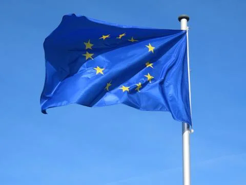 EU flag close up Stock Photos