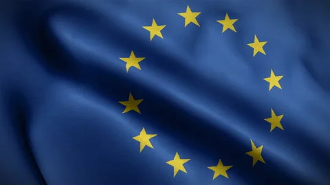 EU FLAG close-up slow Video stock 171646201