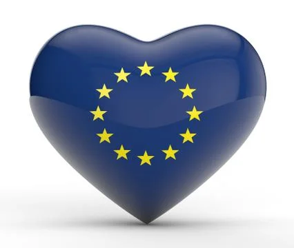 EU flag heart Stock Illustration