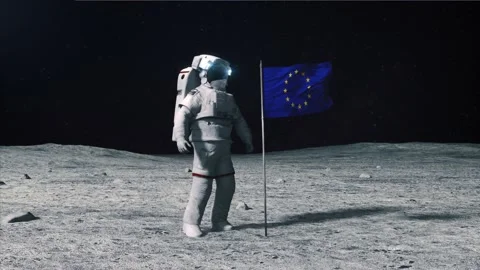 EU flag on Moon 動画素材 168336433