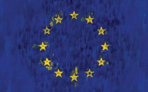 Eu flag painting vector Stock Illustration