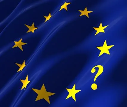 Eu flag with questionmark Stock Illustration