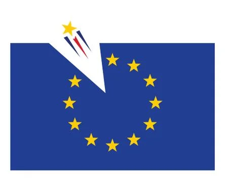 Eu flag star flying out Stock Illustration
