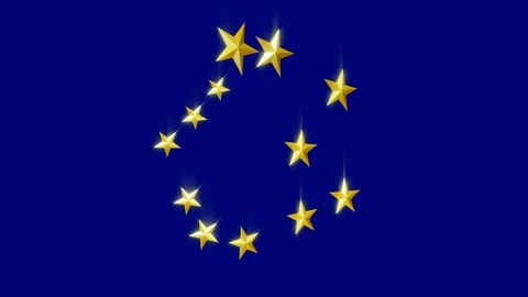 EU flag stars animation Stock Footage 125822641
