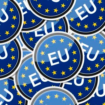 Eu flag sticker symbol Stock Illustration