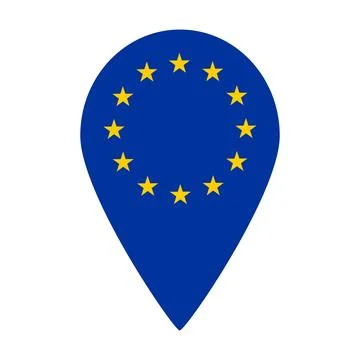 EU flag tag, flag tag isolated on white background. Background image. 스톡 일러스트