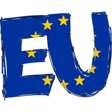 EU Flag Text Stock Illustration