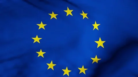The EU flag waving in the wind Stock Footage 80208741