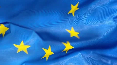 Eu flag in the wind Stock Footage 22056375