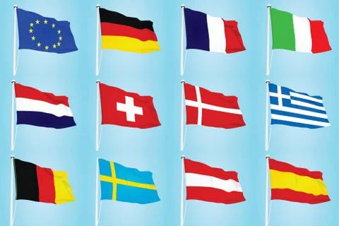 Eu flags Stock Illustration
