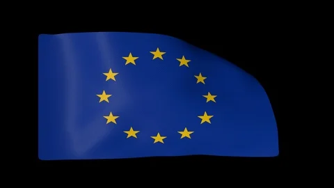 EU Full Flag plus Alpha Channel 库存影片 87239620