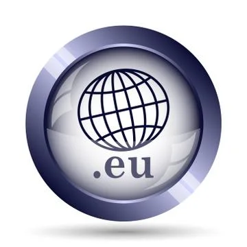 .eu icon. Internet button on white background.. Stock Illustration