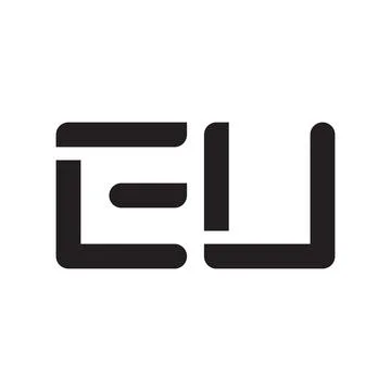 Eu initial letter vector logo icon 스톡 일러스트