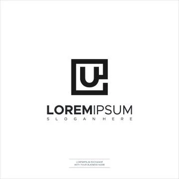 EU initial logo company name colored Black and Silver design. vector logo for 스톡 일러스트