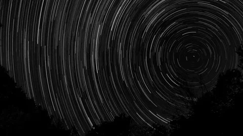 EU Long Exposure Star Trails Showing Earth Rotation in Night Sky Stock Footage 326697240