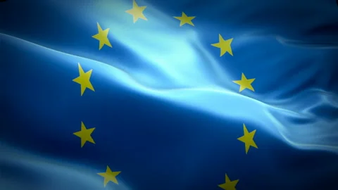 EU Loops Euro Flag Closeup 1080p Full HD 1920X1080 footage video Stock Footage 102496257