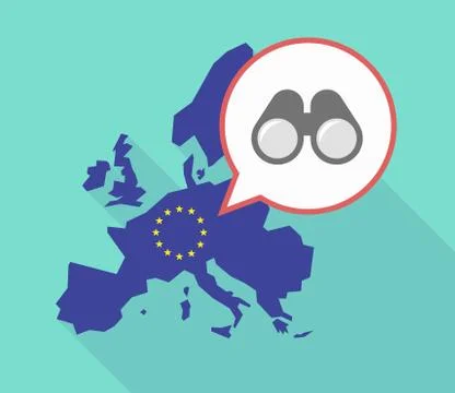 EU map with a binoculars Ilustración de archivo