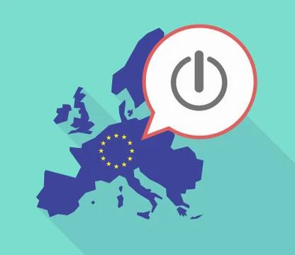 EU map with an off button Stock Illustration