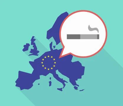 EU map with a cigarette Ilustración de archivo