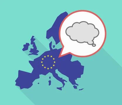 EU map with a comic cloud balloon Stock-Illustration