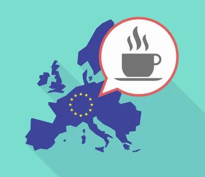 EU map with a cup of coffee Stock-Illustration