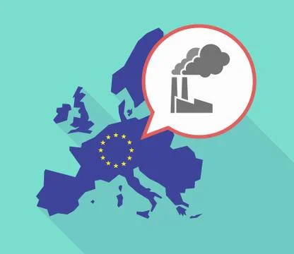 EU map with a factory Ilustración de archivo
