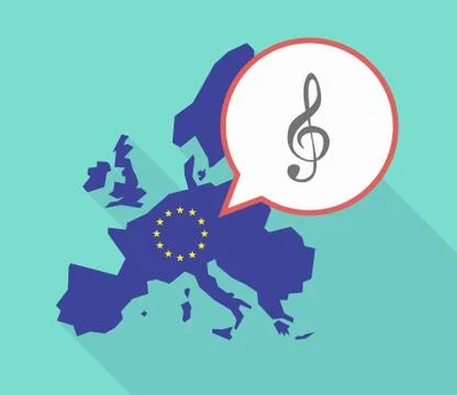EU map with a g clef Stock-Illustration