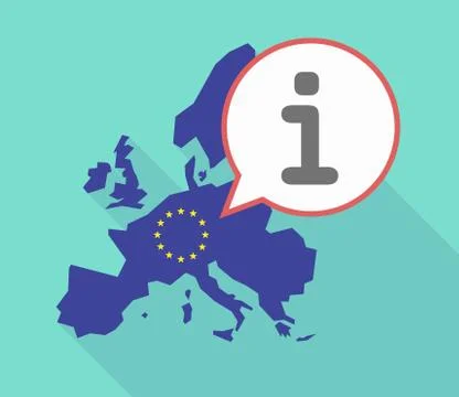 EU map with an info sign Ilustración de archivo