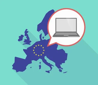 EU map with a laptop Stock-Illustration