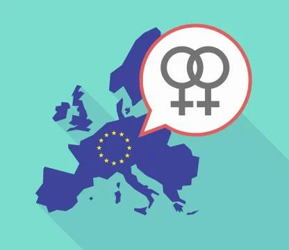 EU map with a lesbian sign Stock-Illustration