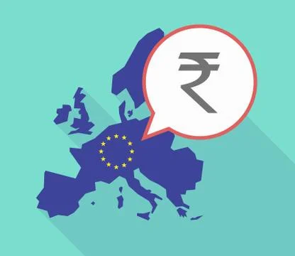 EU map with a rupee sign Ilustración de archivo