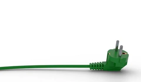 EU plug electricity cable. 3D rendered illustration. Stock Illustration
