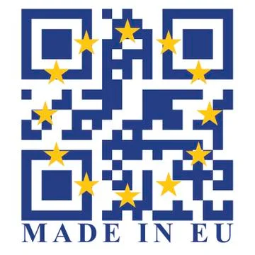 Eu qr code flag, vector Illustrazione stock