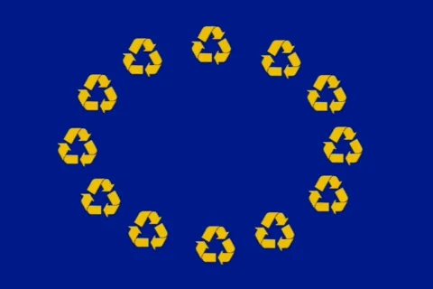 EU recycling  flag Vídeos de archivo 484059
