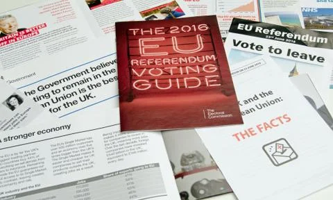 EU Referedum leaflets Stock Photos