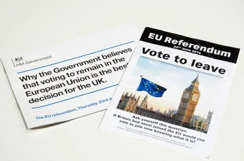 EU Referendum leaflets Stock Photos
