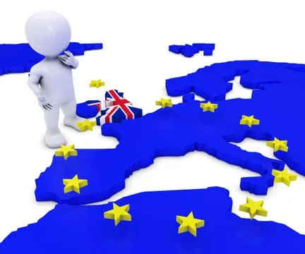 EU Referendum Man 스톡 일러스트