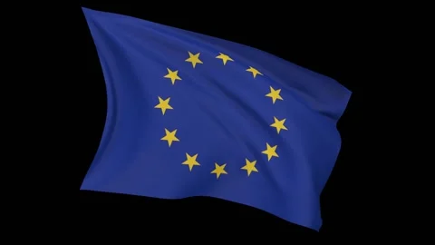 EU seamless loop flag animation simulation Stock Footage