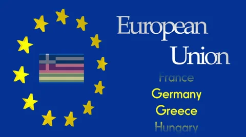 EU Stars Flags and Countries Stock Footage 37049056