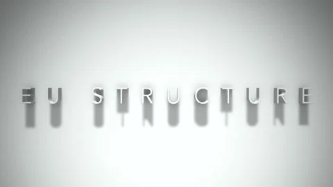 Eu structure 3D title animation with shadows on a white background Vídeos de archivo 297856078