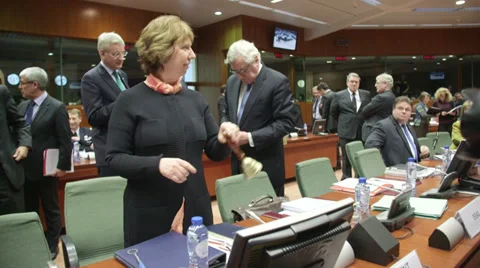 EU summit opening bell Video stock 37374221