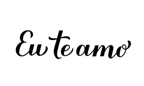 Eu Te Amo calligraphy hand lettering. I Love You inscription in Portuguese. V Stock Illustration