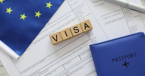 EU visa and passport form concept Stock Footage 254165504