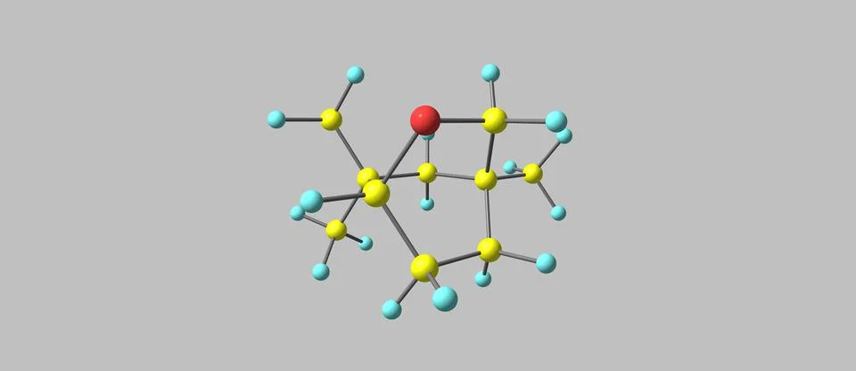 Eucalyptol molecular structure isolated on grey Stock Illustration