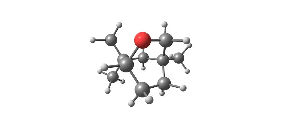 Eucalyptol molecular structure isolated on white Stock Illustration