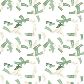 Eucalyptus branches seamless pattern, sage green and gold on white Stock Illustration